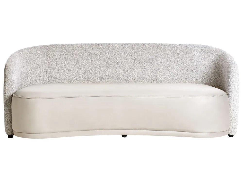 Light beige fabric 3 seater sofa with textured backrest