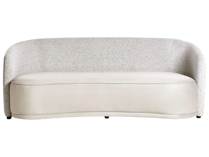 Light beige fabric 3 seater sofa with textured backrest