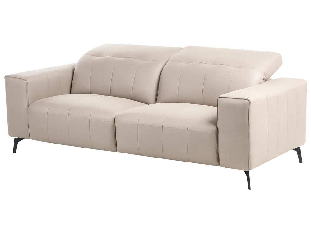 Sofa 3 Seater Faux Leather Taupe Makirah