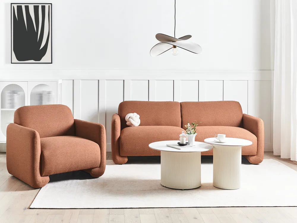 Sofa 3 Seater Fabric Golden Brown Nhat