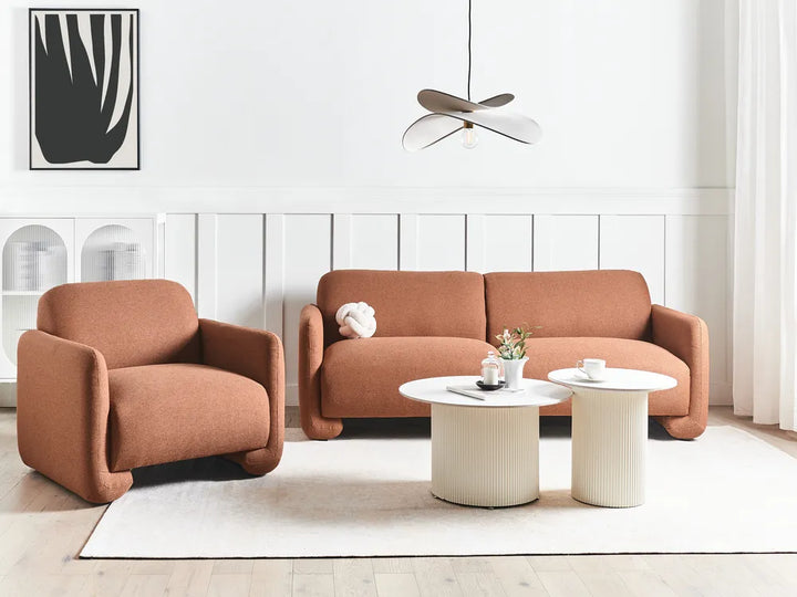 Sofa 3 Seater Fabric Golden Brown Nhat