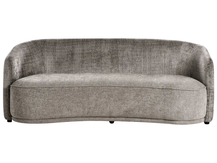 Brown fabric 3 seater sofa with dual-texture upholstery