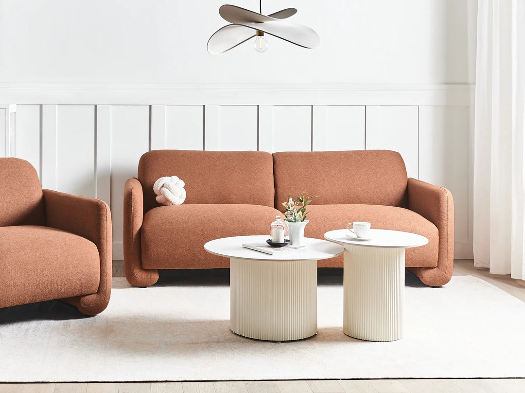 Stylish and comfortable golden brown 3 seater sofa