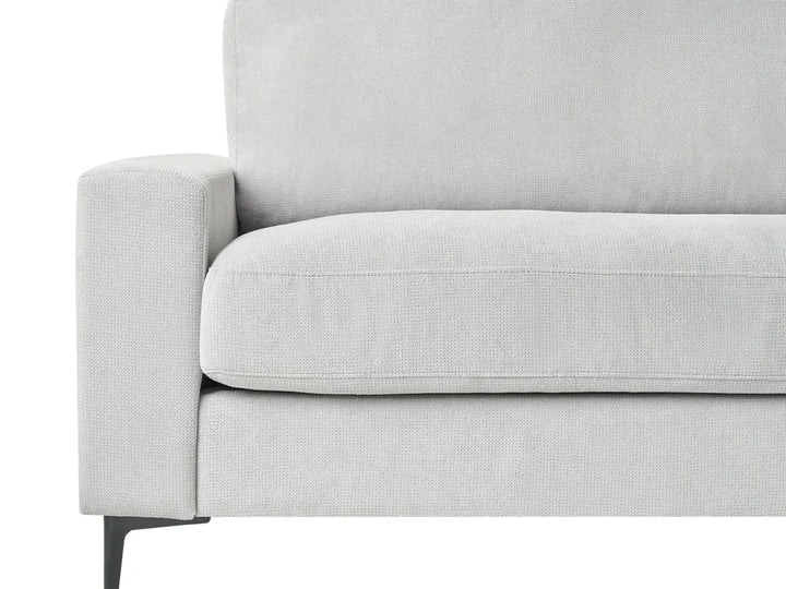 Corner Sofa 3 Seater Chenille Light Grey Left Hand Emilio