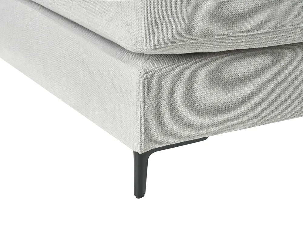 Corner Sofa 3 Seater Chenille Light Grey Left Hand Emilio