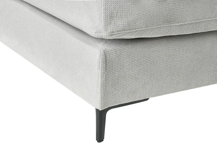 Corner Sofa 3 Seater Chenille Light Grey Left Hand Emilio