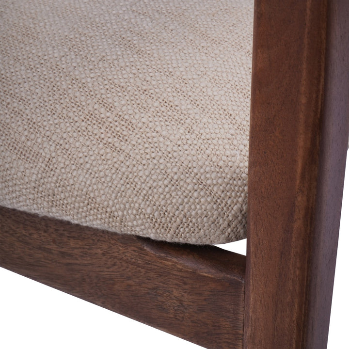 Libra Monterey Retro Dark Wood Dining Chair with Beige Upholstery