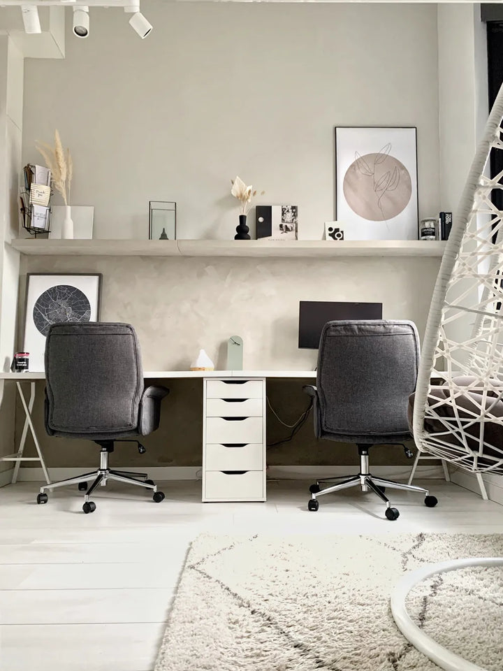Office Chair Grey with Smooth Rolling Castors Katrein