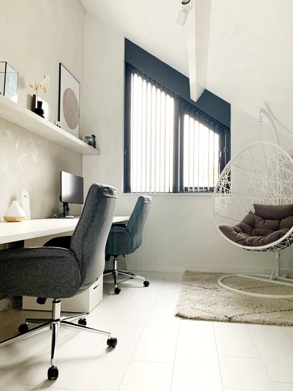 Office Chair Grey with Smooth Rolling Castors Katrein