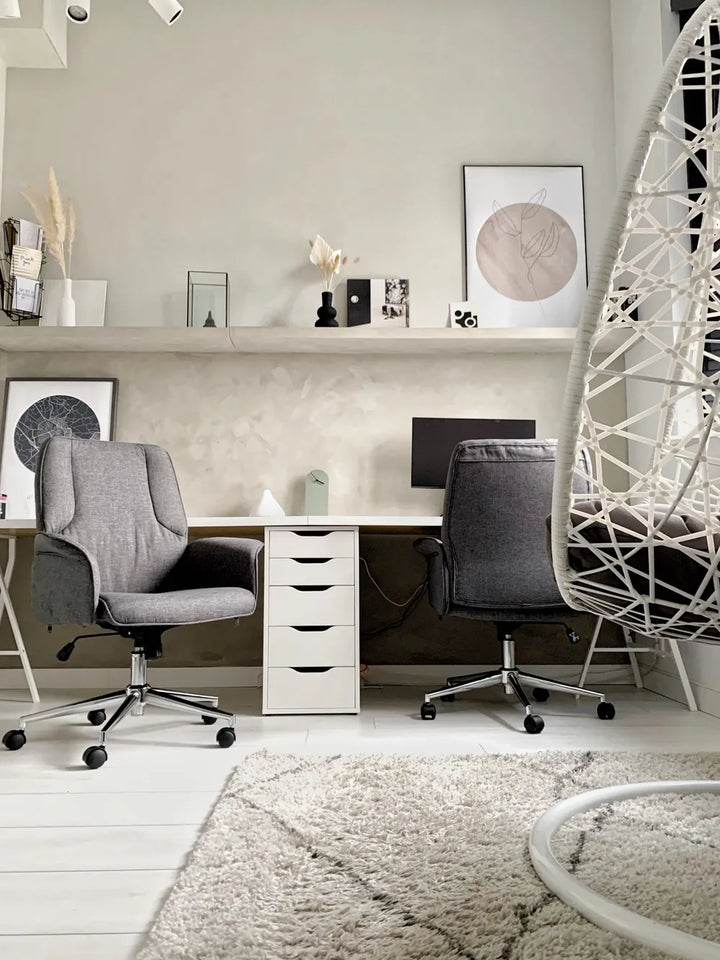 Office Chair Grey with Smooth Rolling Castors Katrein