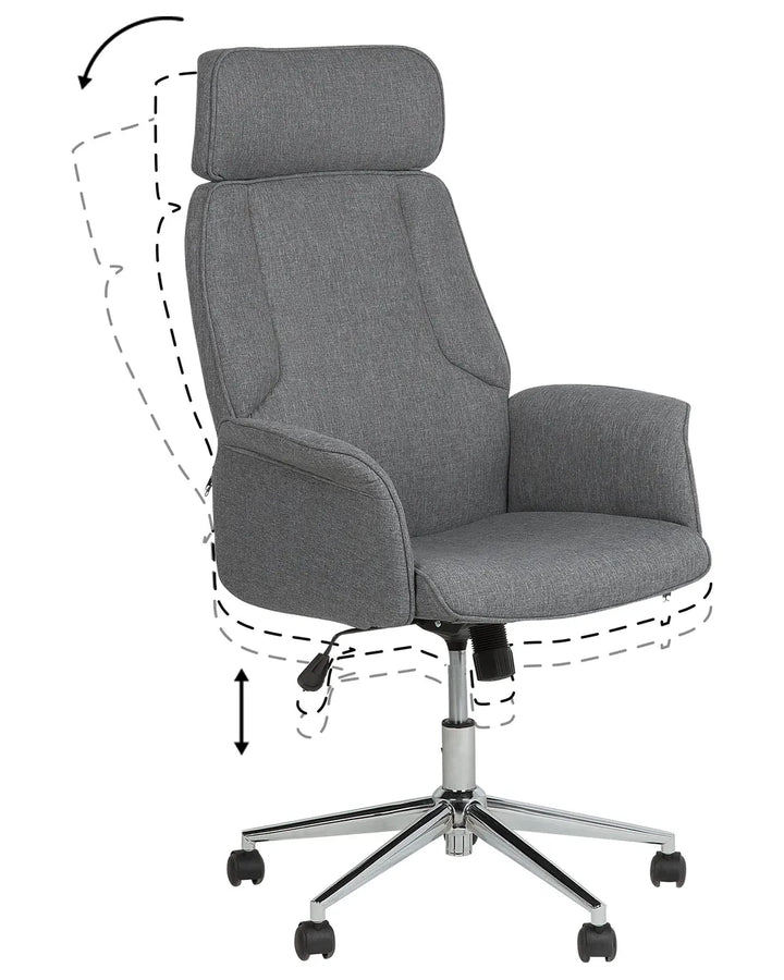 Office Chair Grey with Smooth Rolling Castors Katrein