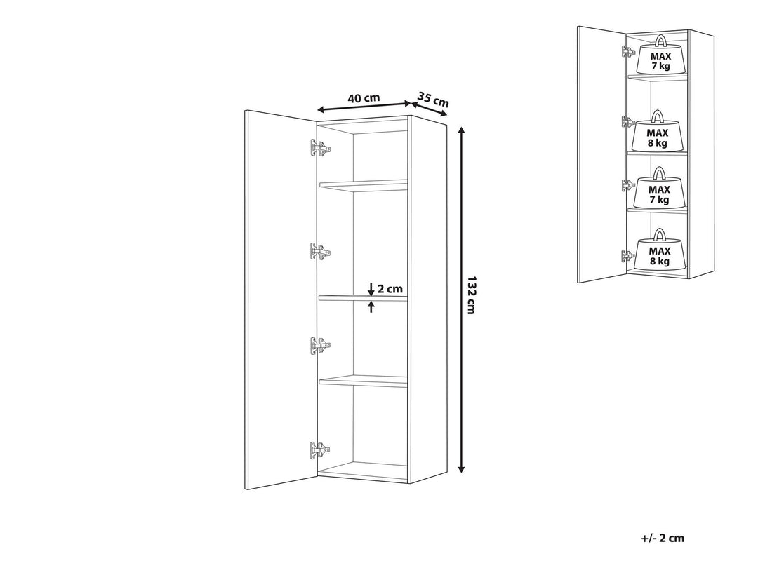 Bathroom Wall Mounted Cabinet 40 cm White Mataro
