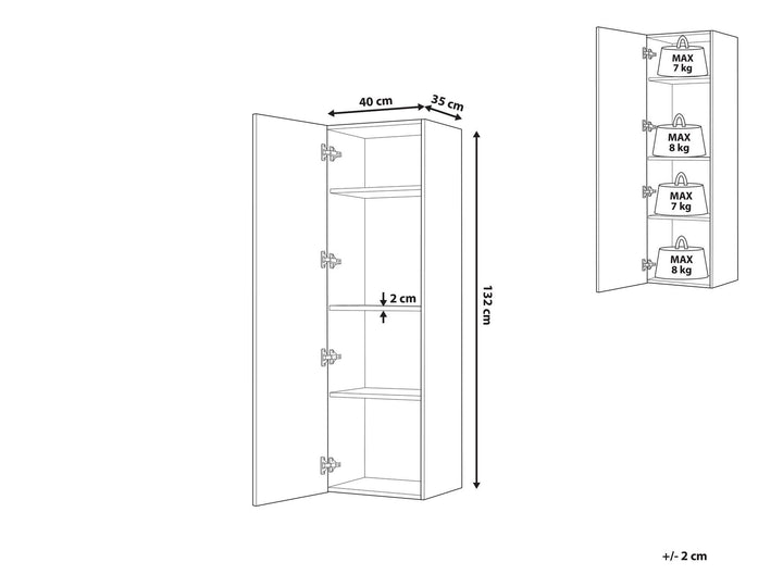 Bathroom Wall Mounted Cabinet 40 cm White Mataro