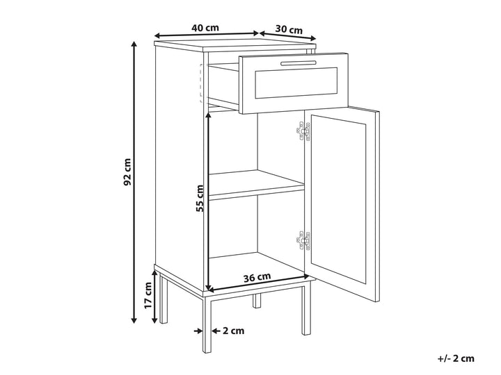 Bathroom Cabinet 40 cm Light Brown Rosell