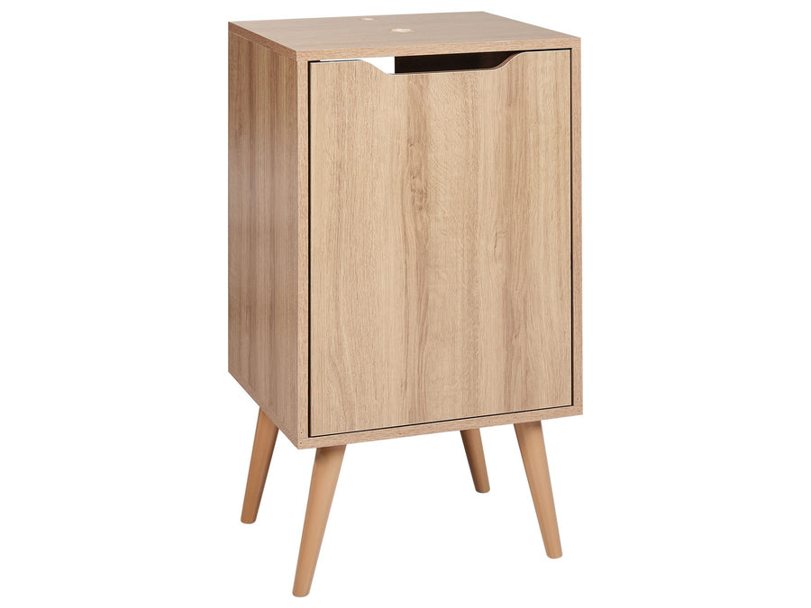 Wooden cabinet with a white background