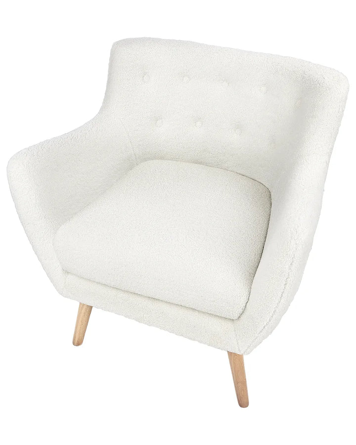Armchair Boucle White Lasca