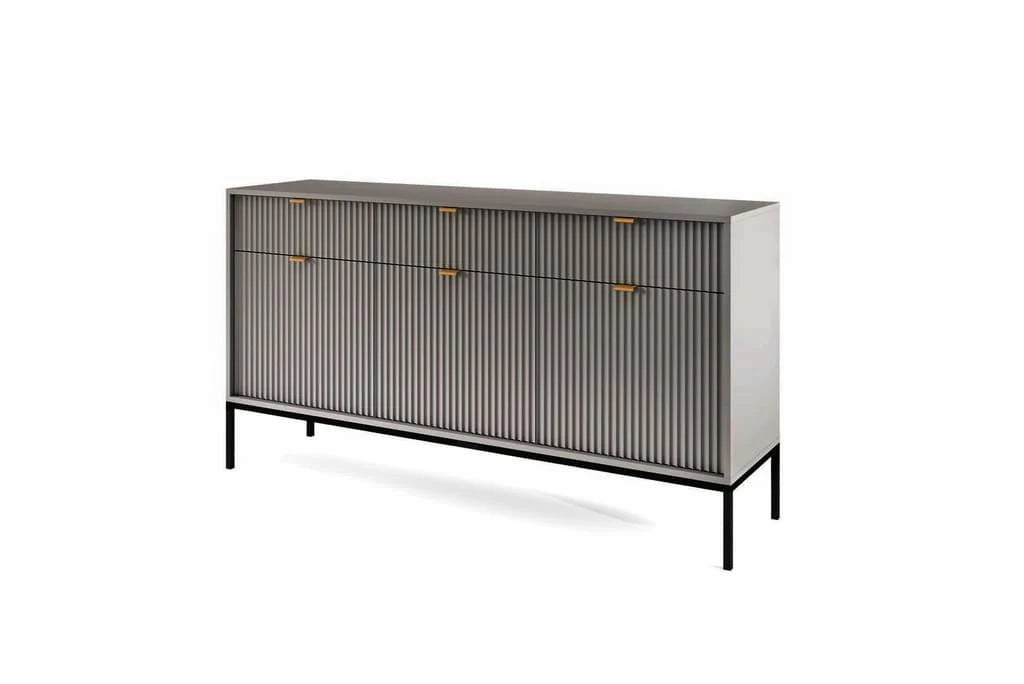 Large Sideboard Cabinet 154cm Grey Matt Nova