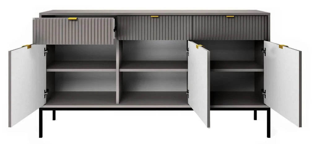 Large Sideboard Cabinet 154cm Grey Matt Nova