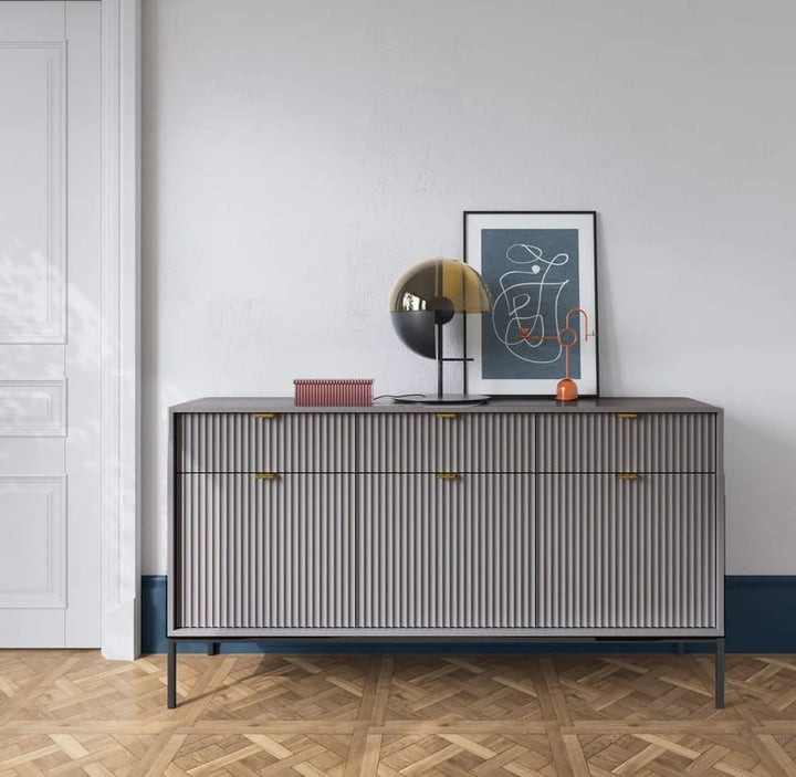 Large Sideboard Cabinet 154cm Grey Matt Nova