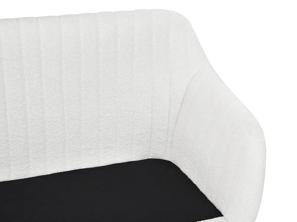 Upholstered Bench 2 Seater Boucle Off-White Crompton