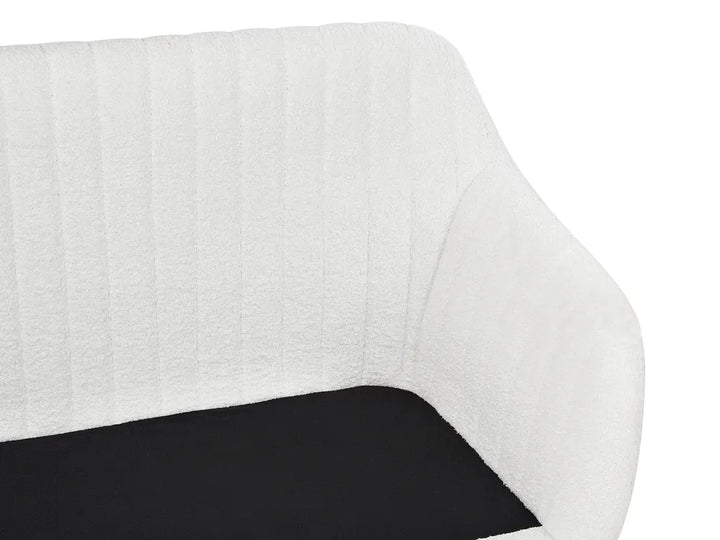 Upholstered Bench 2 Seater Boucle Off-White Crompton