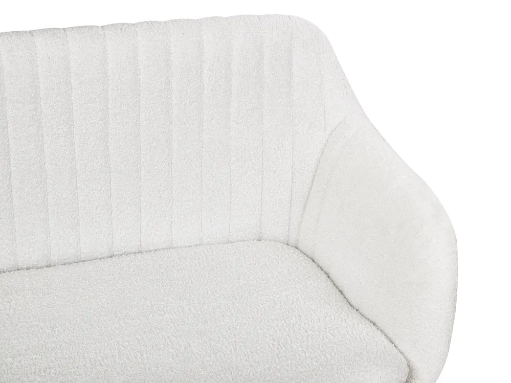 Upholstered Bench 2 Seater Boucle Off-White Crompton