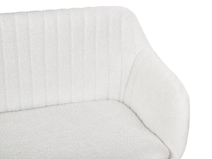 Upholstered Bench 2 Seater Boucle Off-White Crompton