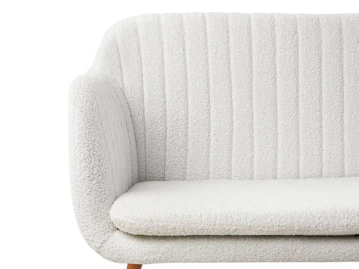 Upholstered Bench 2 Seater Boucle Off-White Crompton