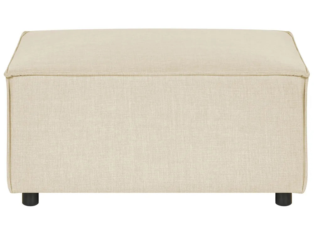 Modular Corner Sofa 3 Seater Faux Linen Beige with Ottoman Right Hand Travison