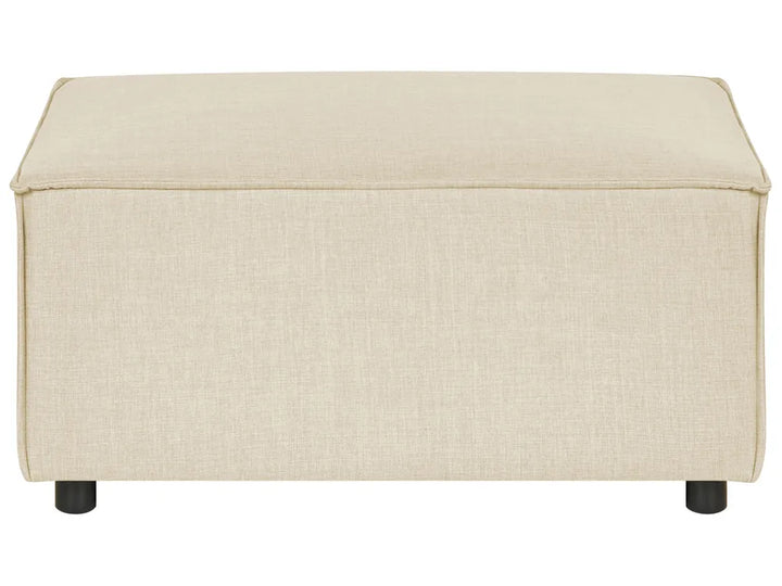 Modular Corner Sofa 3 Seater Faux Linen Beige with Ottoman Right Hand Travison