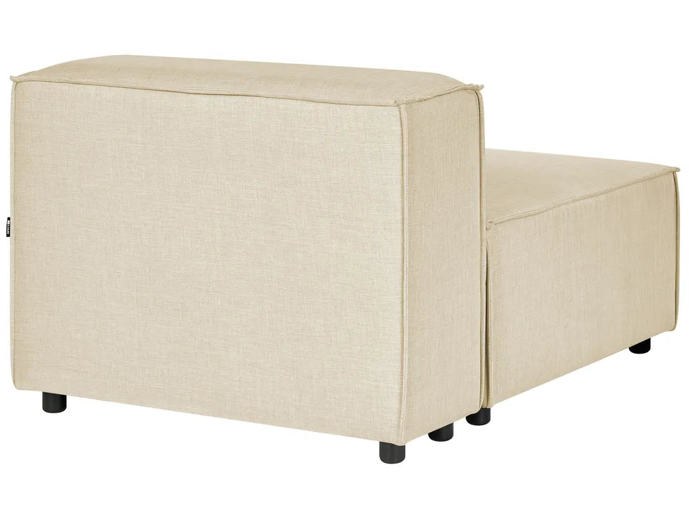 Modular Corner Sofa 3 Seater Faux Linen Beige with Ottoman Right Hand Travison