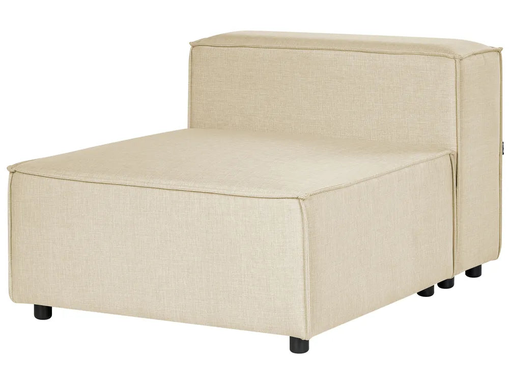 Modular Corner Sofa 3 Seater Faux Linen Beige with Ottoman Right Hand Travison