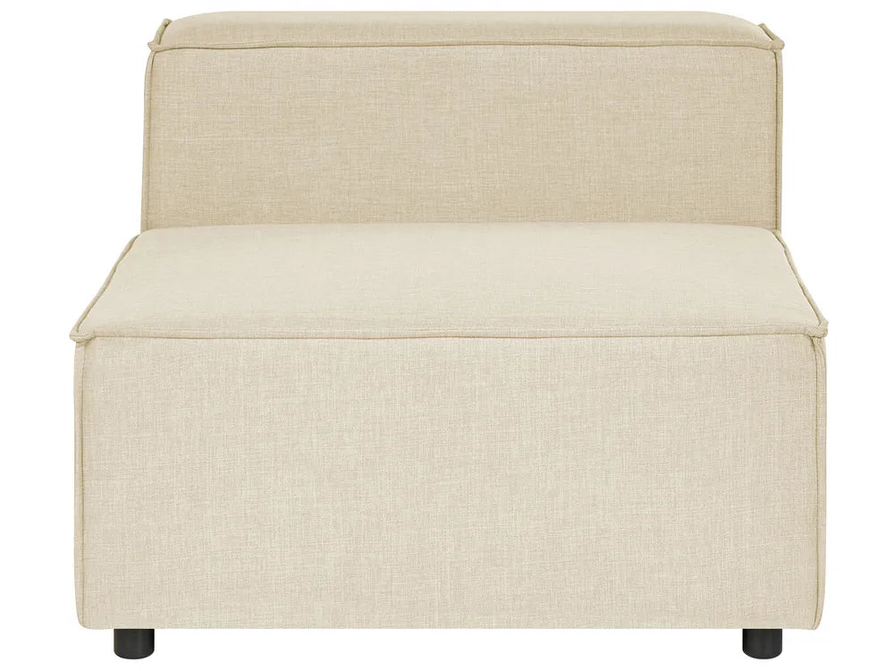 Modular Corner Sofa 3 Seater Faux Linen Beige with Ottoman Right Hand Travison