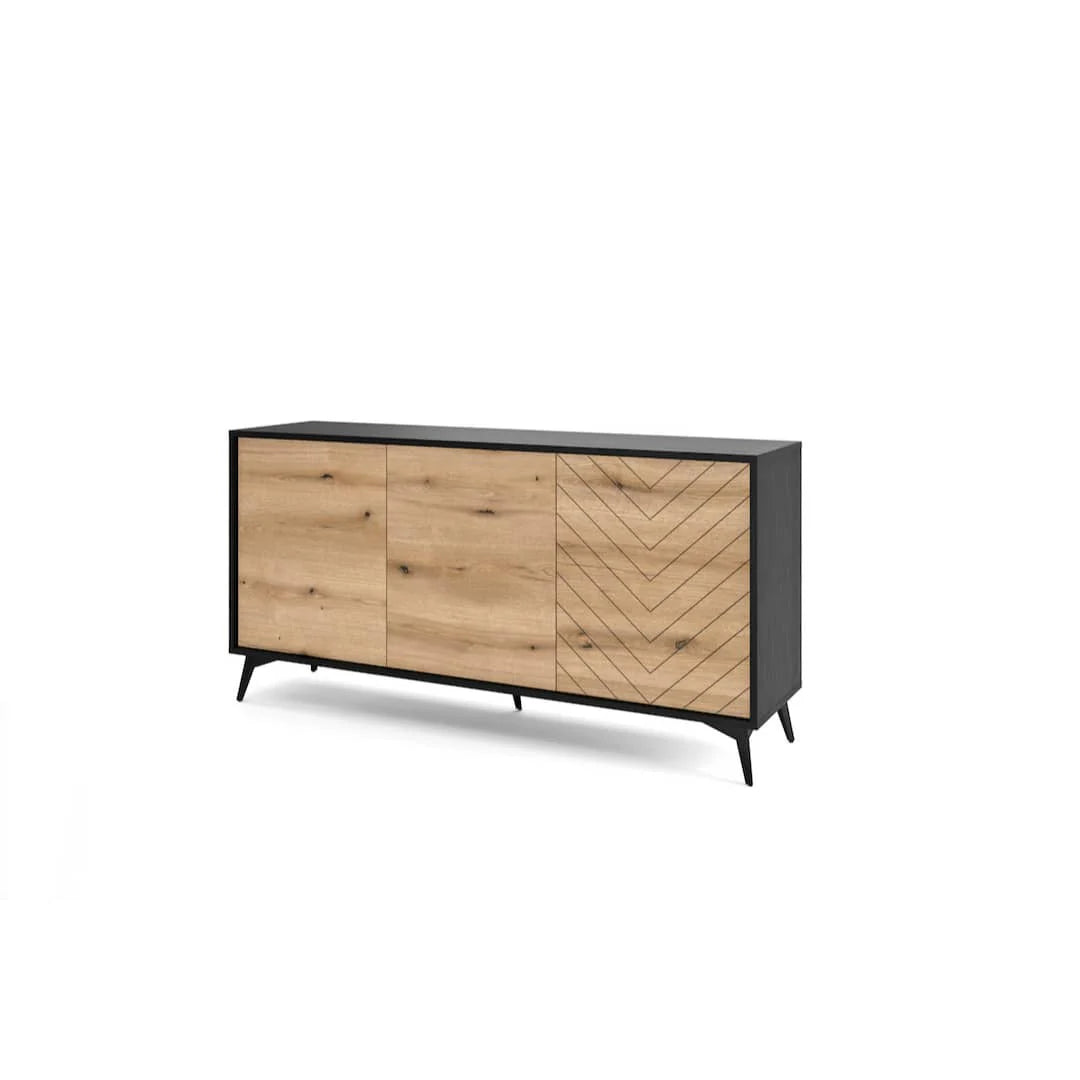 Large Sideboard Cabinet 154cm Oak Evoke Diamond