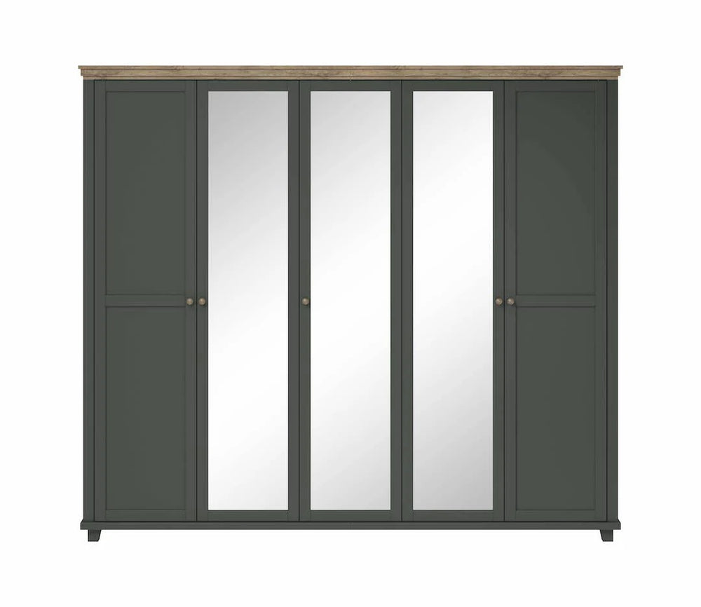 Large 21.5-door wooden wardrobe 246 cm storage