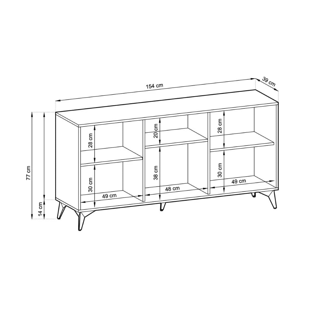 Large Sideboard Cabinet 154cm Oak Evoke Diamond