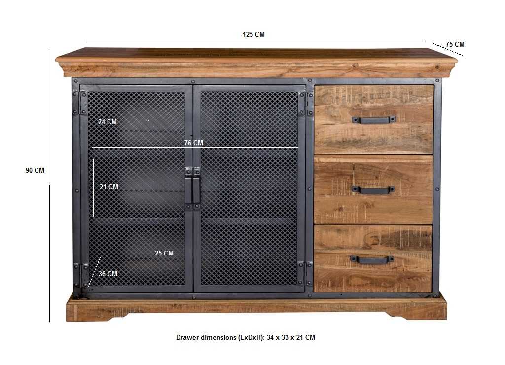 Metropolis Industrial Large Cabinet / Sideboard