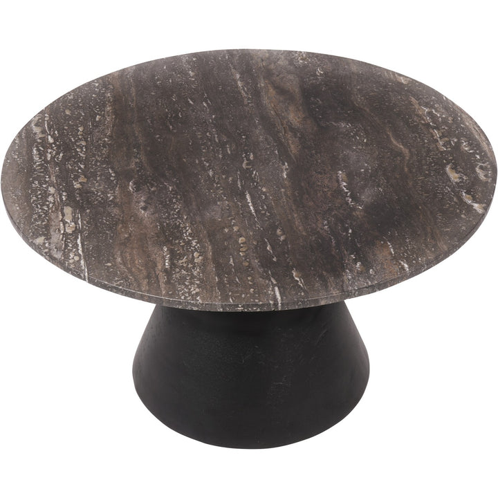 Libra Clifton II Charcoal Black and Dark Travertine Coffee Table Large 75cm