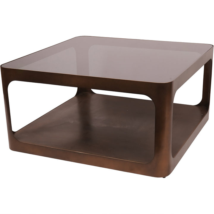 Libra Thorpe coffee table close-up of glass top