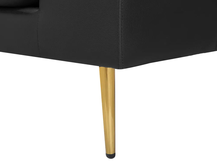 Sofa 3 Seater Leather Black Heron