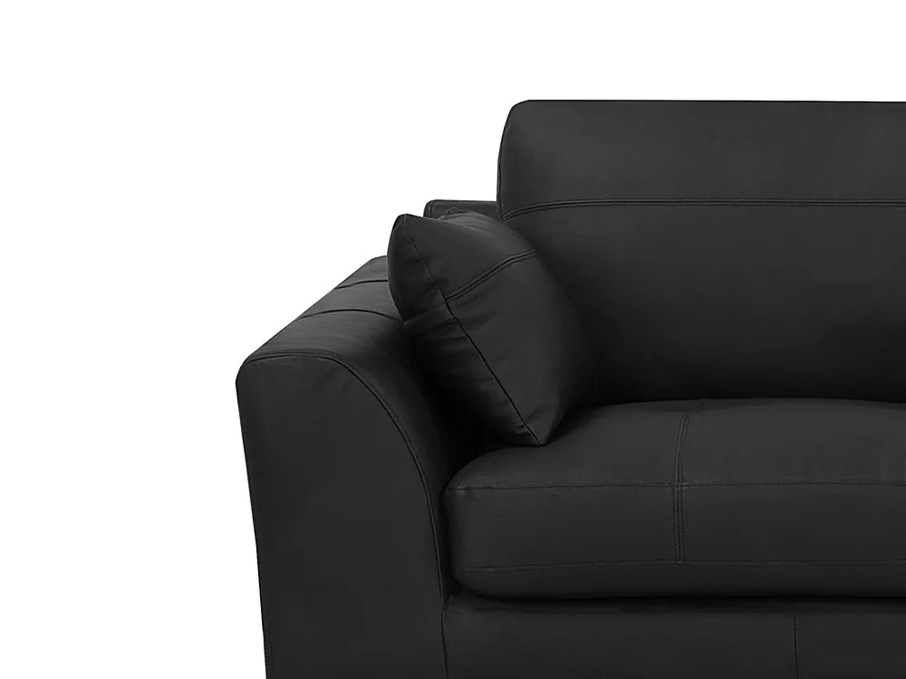 Sofa 3 Seater Leather Black Heron