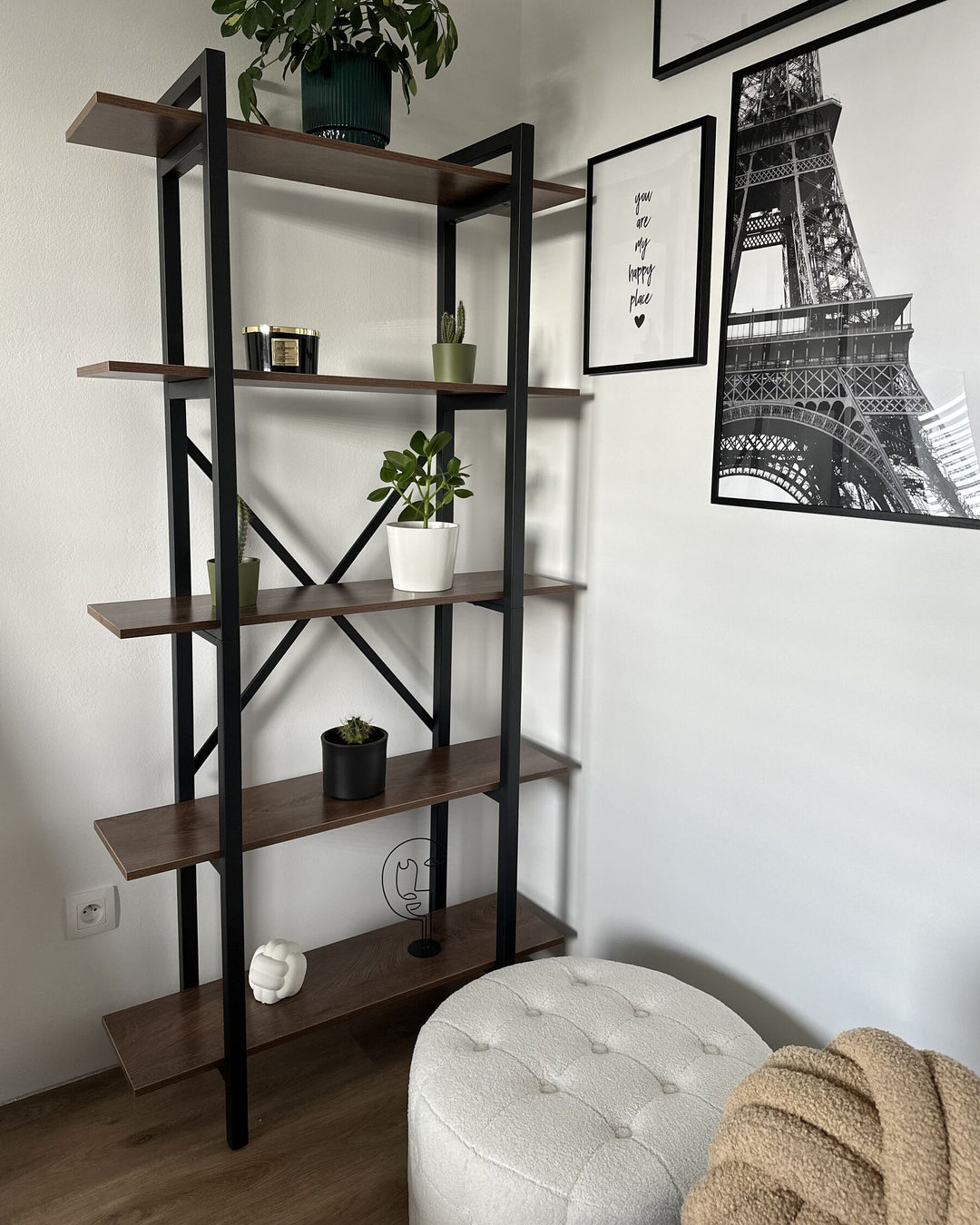 4 Tier Shelving Unit 140 cm Dark Brown Taoussi