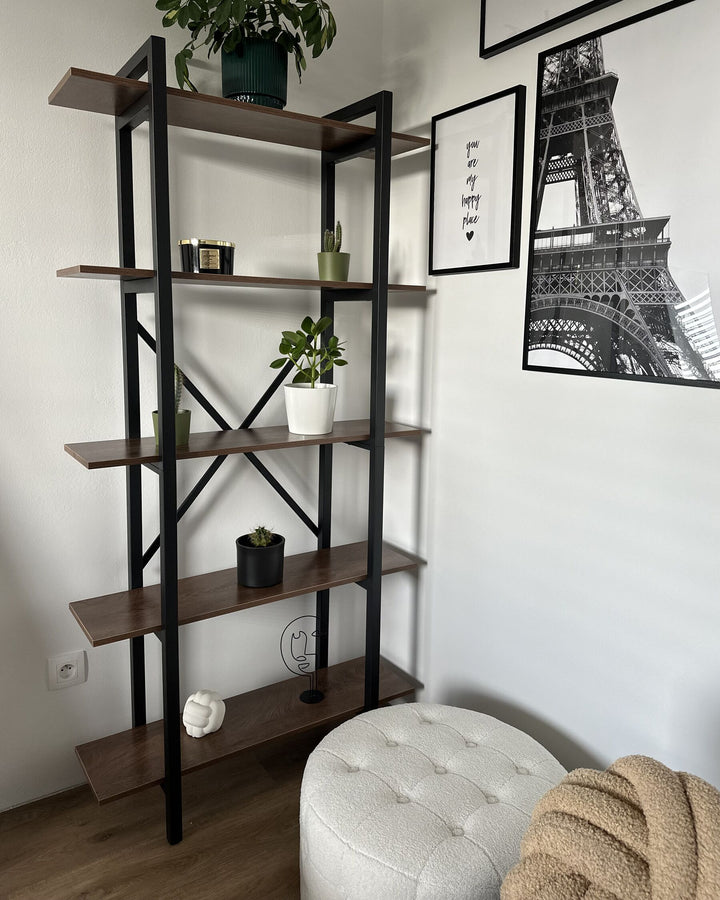 4 Tier Shelving Unit 140 cm Dark Brown Taoussi