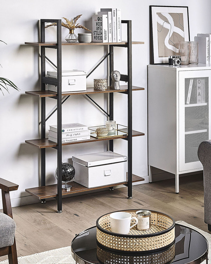 4 Tier Shelving Unit 140 cm Dark Brown Taoussi