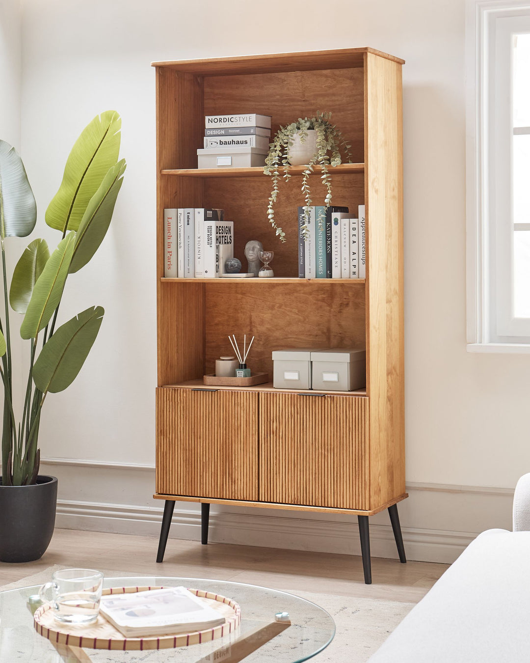 Bookcase Pine Wood 190 cm Brown Stenberg