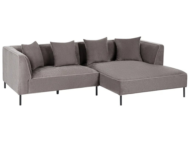 Corner Sofa 3 Seater Chenille Taupe Left Hand Danva
