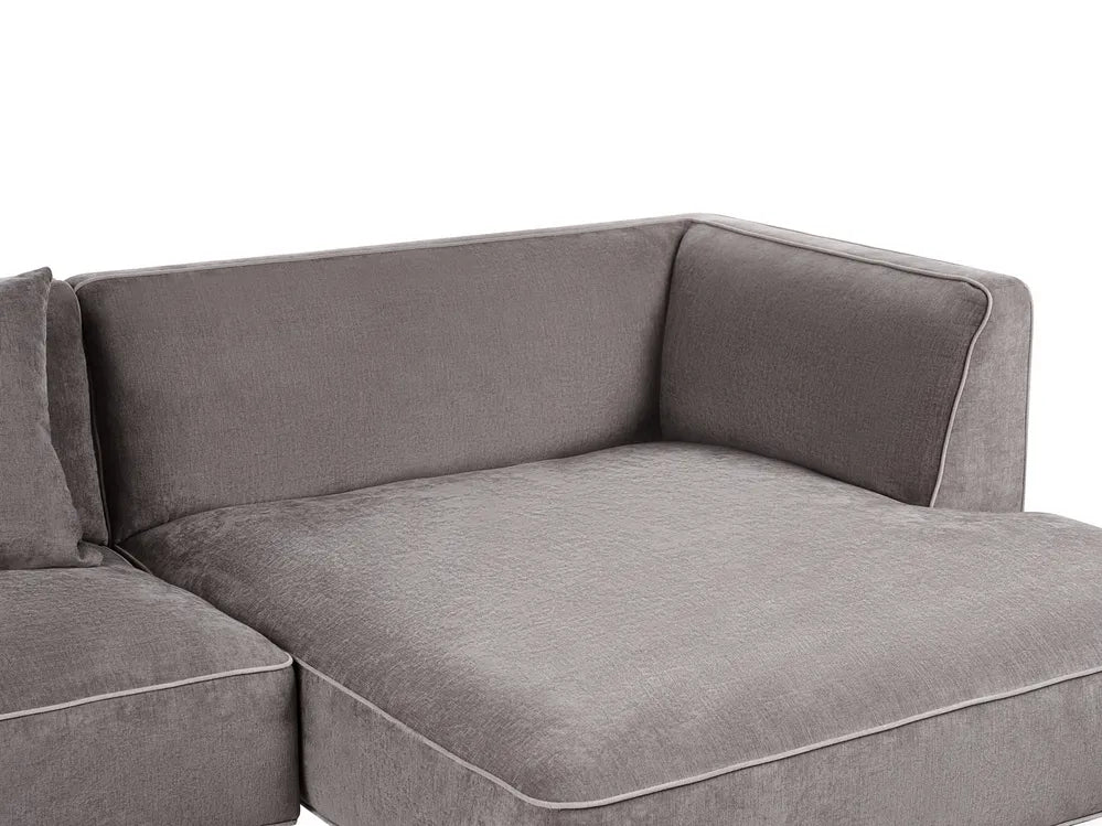 Corner Sofa 3 Seater Chenille Taupe Left Hand Danva