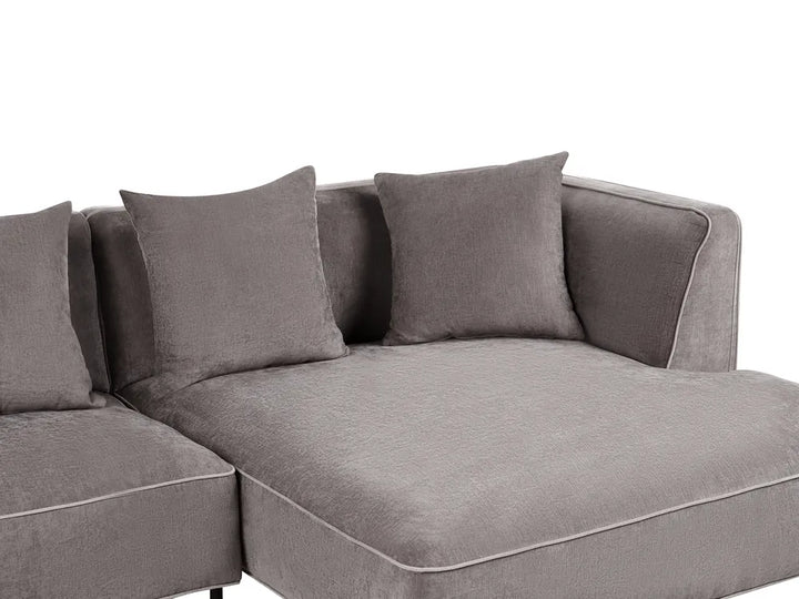 Corner Sofa 3 Seater Chenille Taupe Left Hand Danva