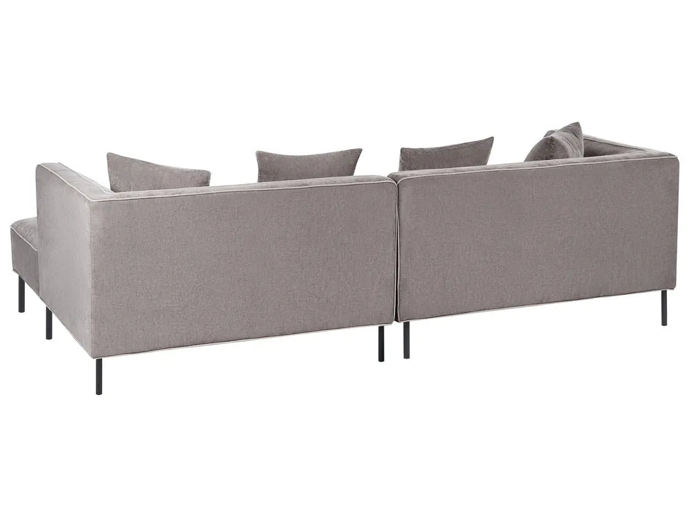 Corner Sofa 3 Seater Chenille Taupe Left Hand Danva