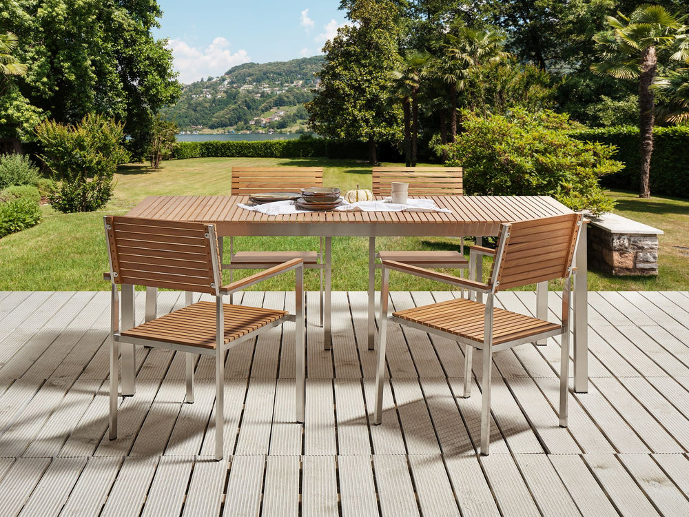 Viareggio Garden Dining Table 200 cm 90 cm FSC® Certified Teak Wood Brown